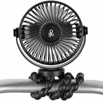 Portable Baby Stroller Fan – Flexible Tripod Fan with 360° Rotation, 3 Speed Settings, Rechargeable Quiet Mini Fan for Stroller, Car Seat, Crib & Travel