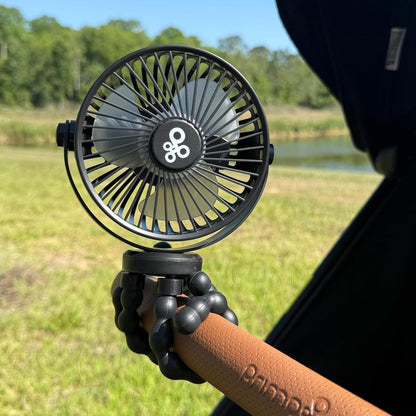 Portable Baby Stroller Fan – Flexible Tripod Fan with 360° Rotation, 3 Speed Settings, Rechargeable Quiet Mini Fan for Stroller, Car Seat, Crib & Travel