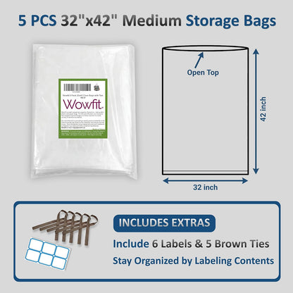 Extra Large Storage Bags for Car Seat & Luggage, 40x60, 5 CT, 2 Mil