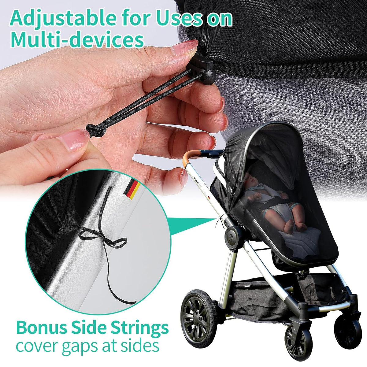Stroller Sun Shade Cover Baby Car Seat Carrier Sunshade Pram Stroller Shade-Dark Shade Cut 96% UV Rays