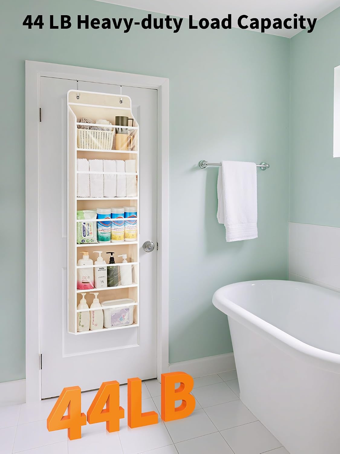 2 Styles Over The Door Organizer Storage with 5 Large Capacity Pockets and Over The Door Organizer W/Clear View Windows