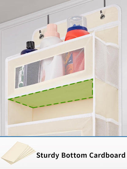 2 Styles Over The Door Organizer Storage with 5 Large Capacity Pockets and Over The Door Organizer W/Clear View Windows