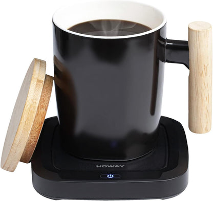 Coffee Mug Warmer Set for Desk, Temperature Controll Heating Cup for Hot Chocolate, Cocoa and Tea, Office & Home use, One Temperature