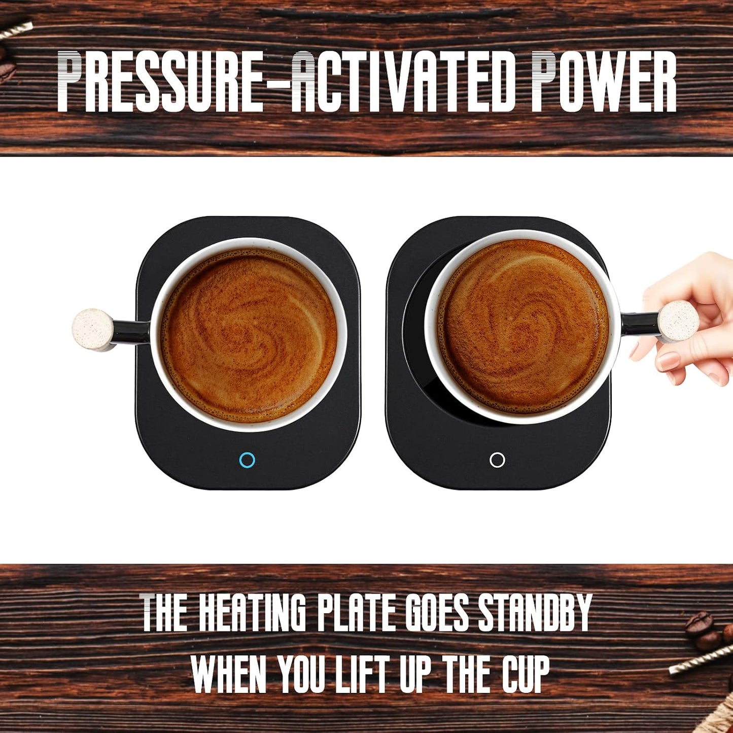 Coffee Mug Warmer Set for Desk, Temperature Controll Heating Cup for Hot Chocolate, Cocoa and Tea, Office & Home use, One Temperature