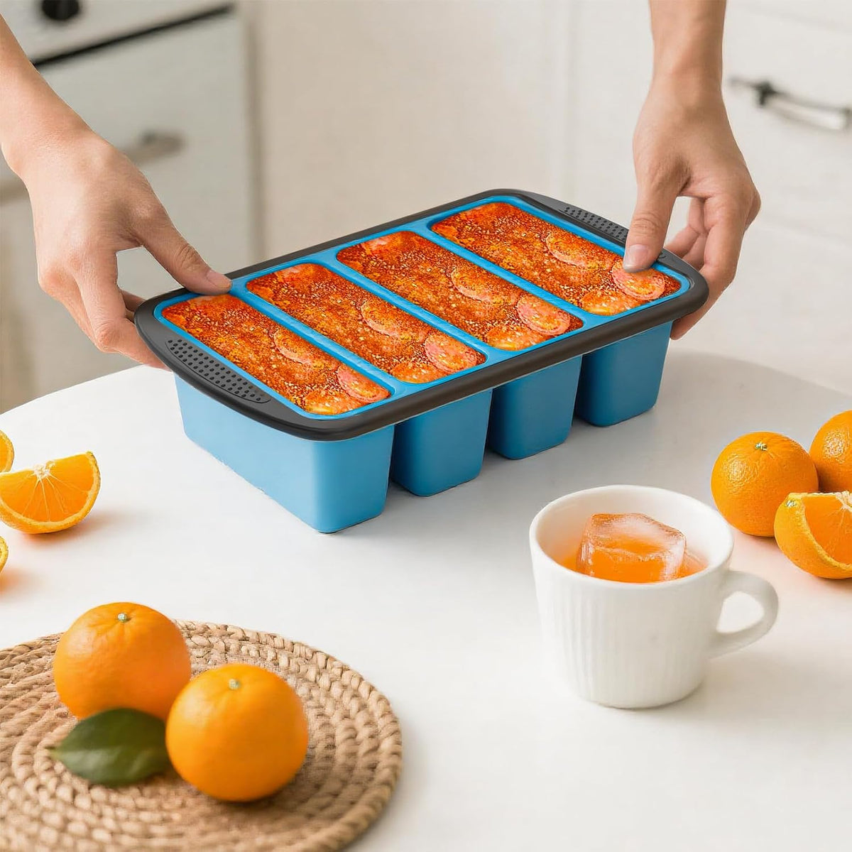 Silicone Soup Freezer Trays with Lids -, ½ cup, 1 cup, and 2 cup - Perfect Portion Control for Broth, Sauce & Meal Prep ，100% Platinum Silicone BPA-Free, Flexible, Dishwasher Safe