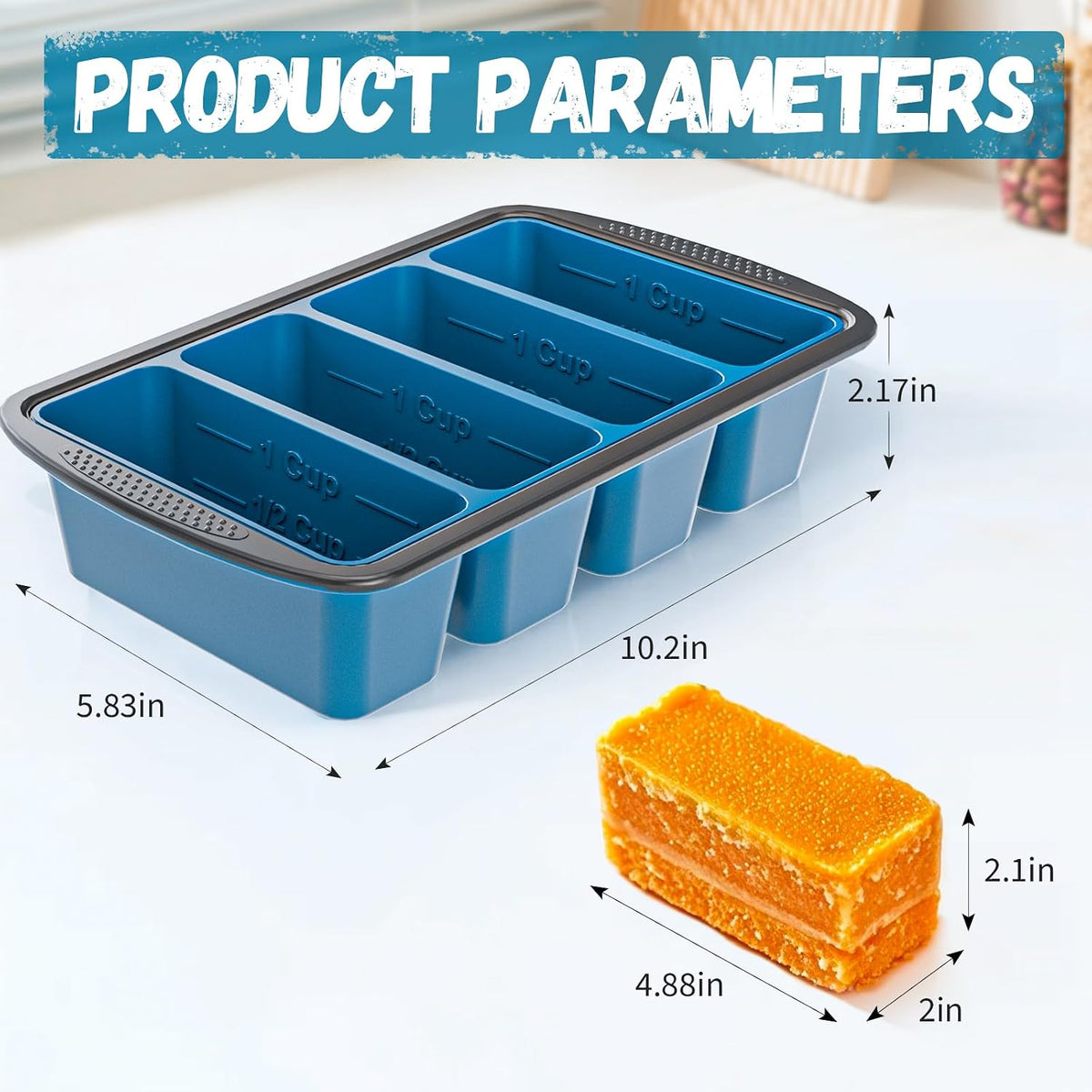 Silicone Soup Freezer Trays with Lids -, ½ cup, 1 cup, and 2 cup - Perfect Portion Control for Broth, Sauce & Meal Prep ，100% Platinum Silicone BPA-Free, Flexible, Dishwasher Safe