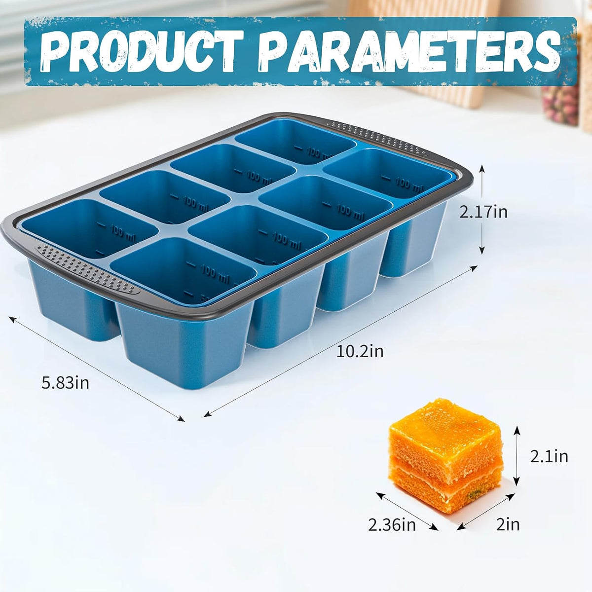 Silicone Soup Freezer Trays with Lids -, ½ cup, 1 cup, and 2 cup - Perfect Portion Control for Broth, Sauce & Meal Prep ，100% Platinum Silicone BPA-Free, Flexible, Dishwasher Safe
