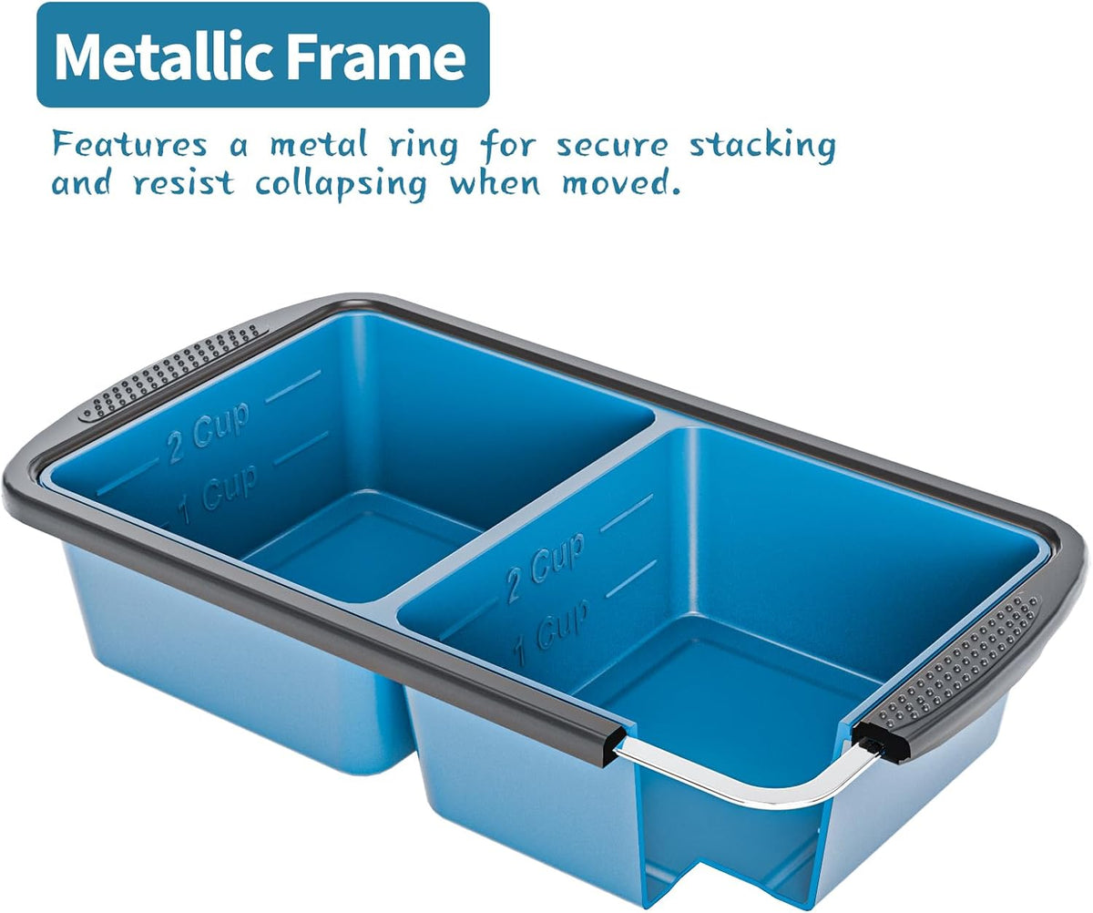 Silicone Soup Freezer Trays with Lids -, ½ cup, 1 cup, and 2 cup - Perfect Portion Control for Broth, Sauce & Meal Prep ，100% Platinum Silicone BPA-Free, Flexible, Dishwasher Safe