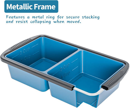 Silicone Soup Freezer Trays with Lids -, ½ cup, 1 cup, and 2 cup - Perfect Portion Control for Broth, Sauce & Meal Prep ，100% Platinum Silicone BPA-Free, Flexible, Dishwasher Safe