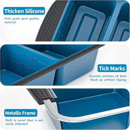 Silicone Soup Freezer Trays with Lids -, ½ cup, 1 cup, and 2 cup - Perfect Portion Control for Broth, Sauce & Meal Prep ，100% Platinum Silicone BPA-Free, Flexible, Dishwasher Safe