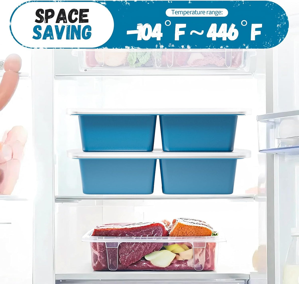 Silicone Soup Freezer Trays with Lids -, ½ cup, 1 cup, and 2 cup - Perfect Portion Control for Broth, Sauce & Meal Prep ，100% Platinum Silicone BPA-Free, Flexible, Dishwasher Safe