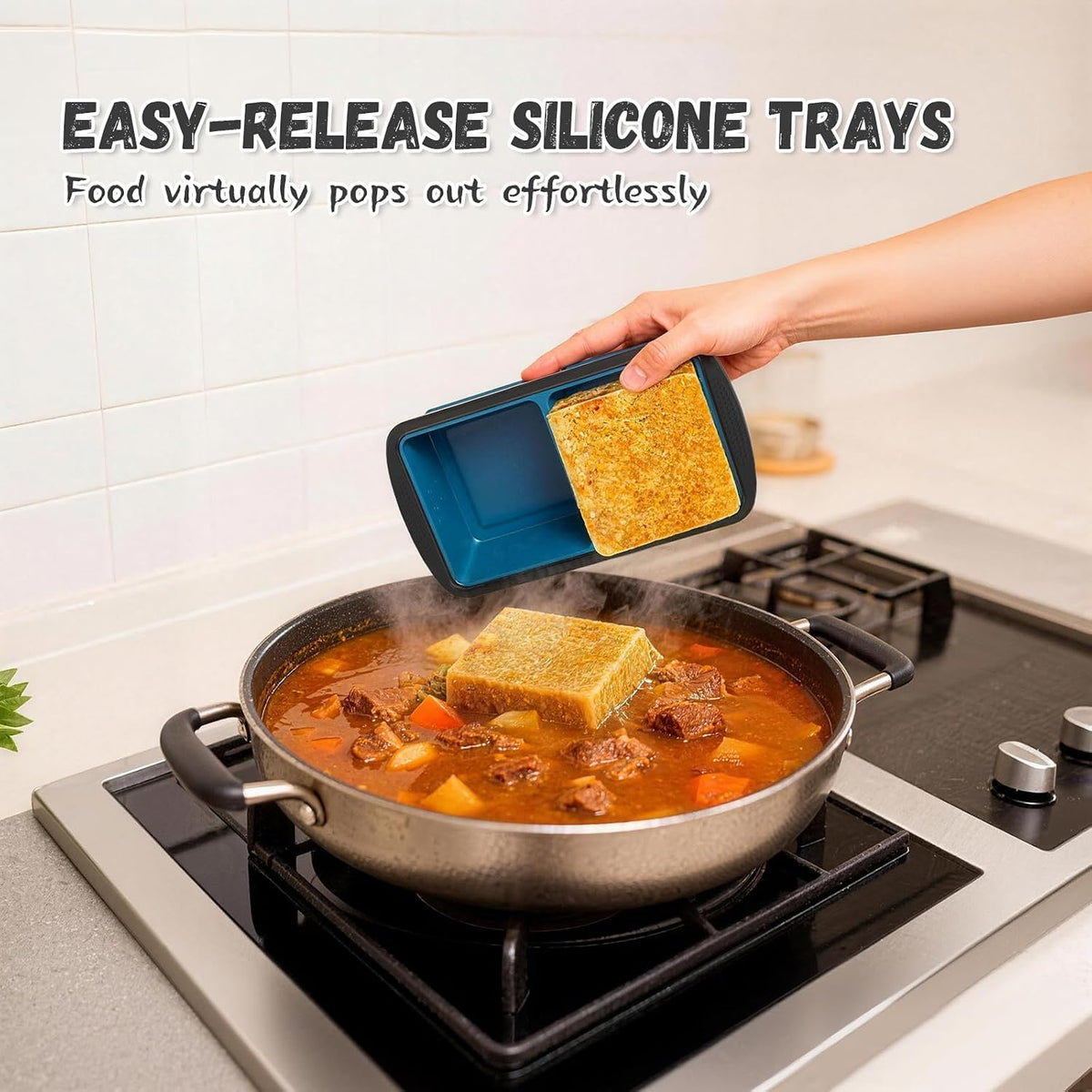 Silicone Soup Freezer Trays with Lids -, ½ cup, 1 cup, and 2 cup - Perfect Portion Control for Broth, Sauce & Meal Prep ，100% Platinum Silicone BPA-Free, Flexible, Dishwasher Safe