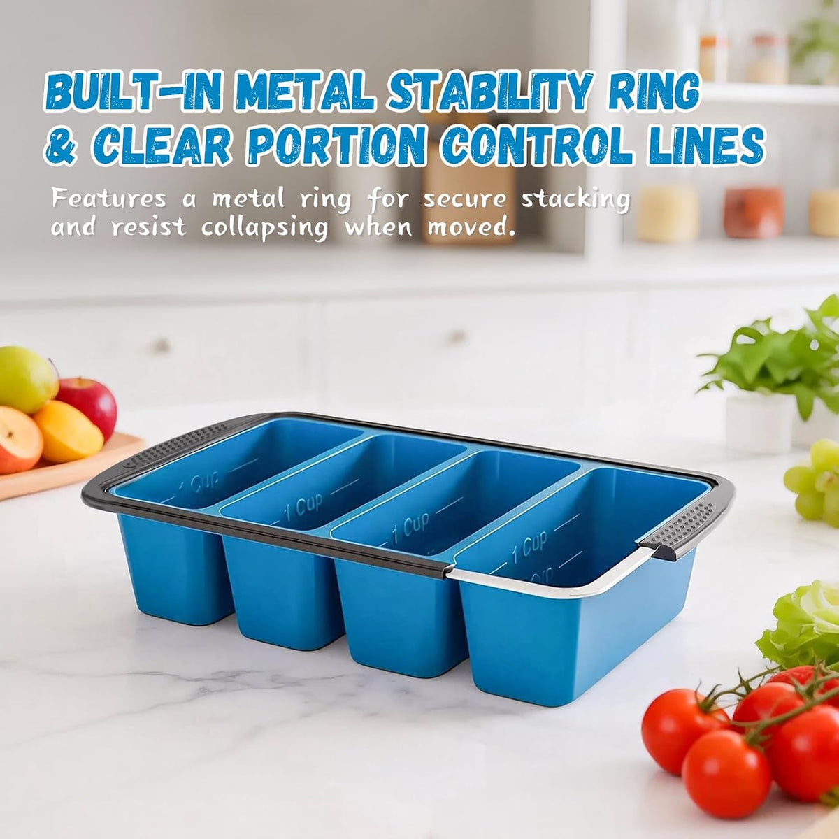 Silicone Soup Freezer Trays with Lids -, ½ cup, 1 cup, and 2 cup - Perfect Portion Control for Broth, Sauce & Meal Prep ，100% Platinum Silicone BPA-Free, Flexible, Dishwasher Safe