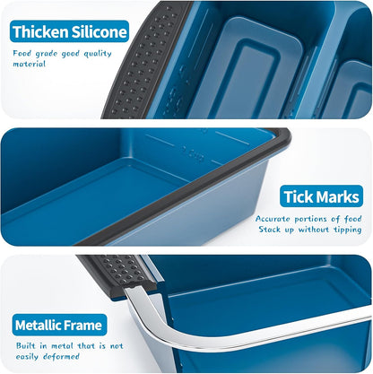 Silicone Soup Freezer Trays with Lids -, ½ cup, 1 cup, and 2 cup - Perfect Portion Control for Broth, Sauce & Meal Prep ，100% Platinum Silicone BPA-Free, Flexible, Dishwasher Safe