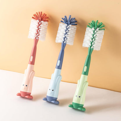 Silicone Baby Bottle Brush with Stand, Water Bottle Brush Cleaner Set