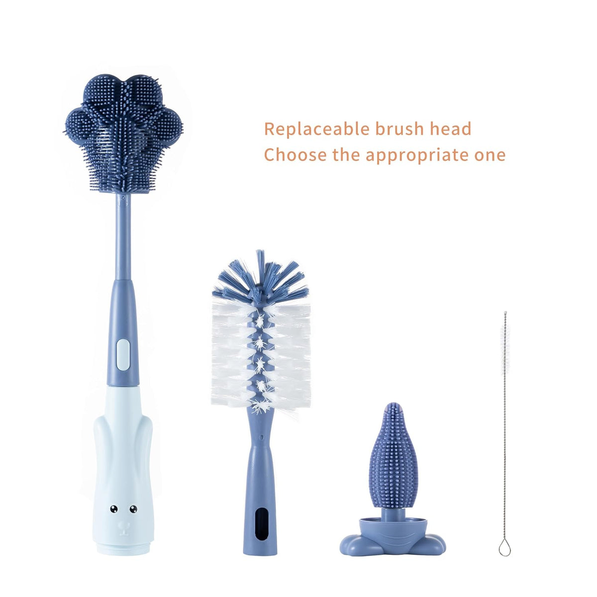Silicone Baby Bottle Brush with Stand, Water Bottle Brush Cleaner Set