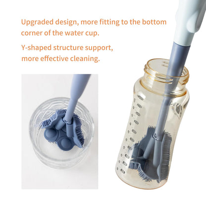 Silicone Baby Bottle Brush with Stand, Water Bottle Brush Cleaner Set