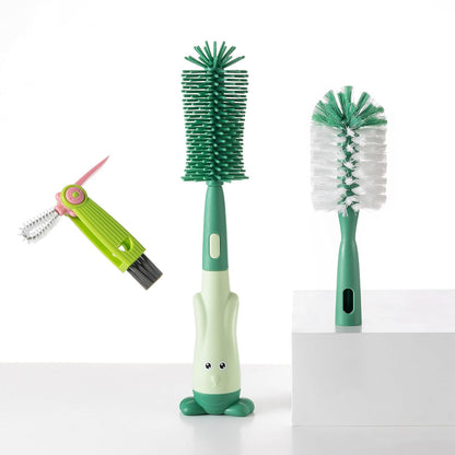 Silicone Baby Bottle Brush with Stand, Water Bottle Brush Cleaner Set