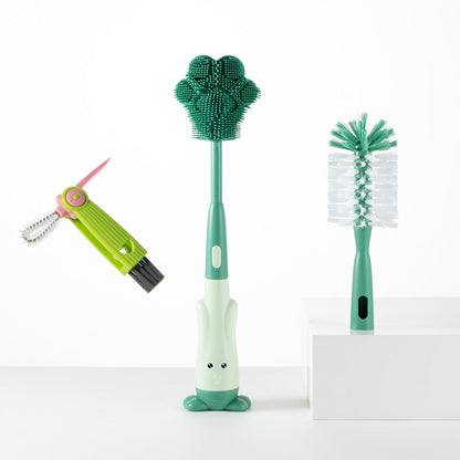 Silicone Baby Bottle Brush with Stand, Water Bottle Brush Cleaner Set