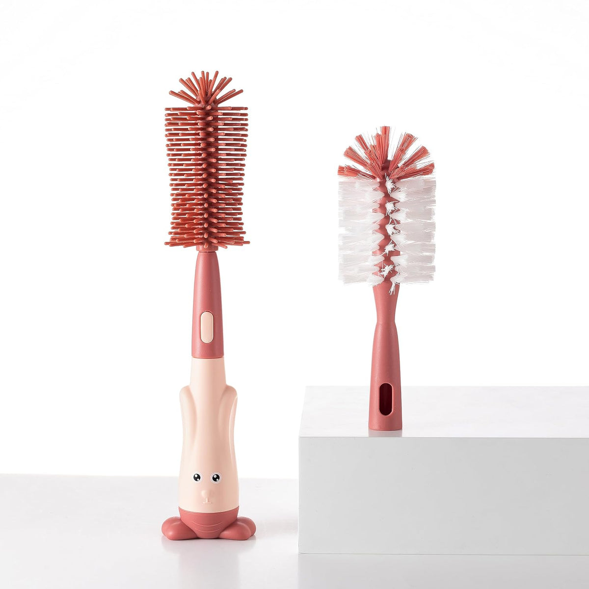 Silicone Baby Bottle Brush with Stand, Water Bottle Brush Cleaner Set