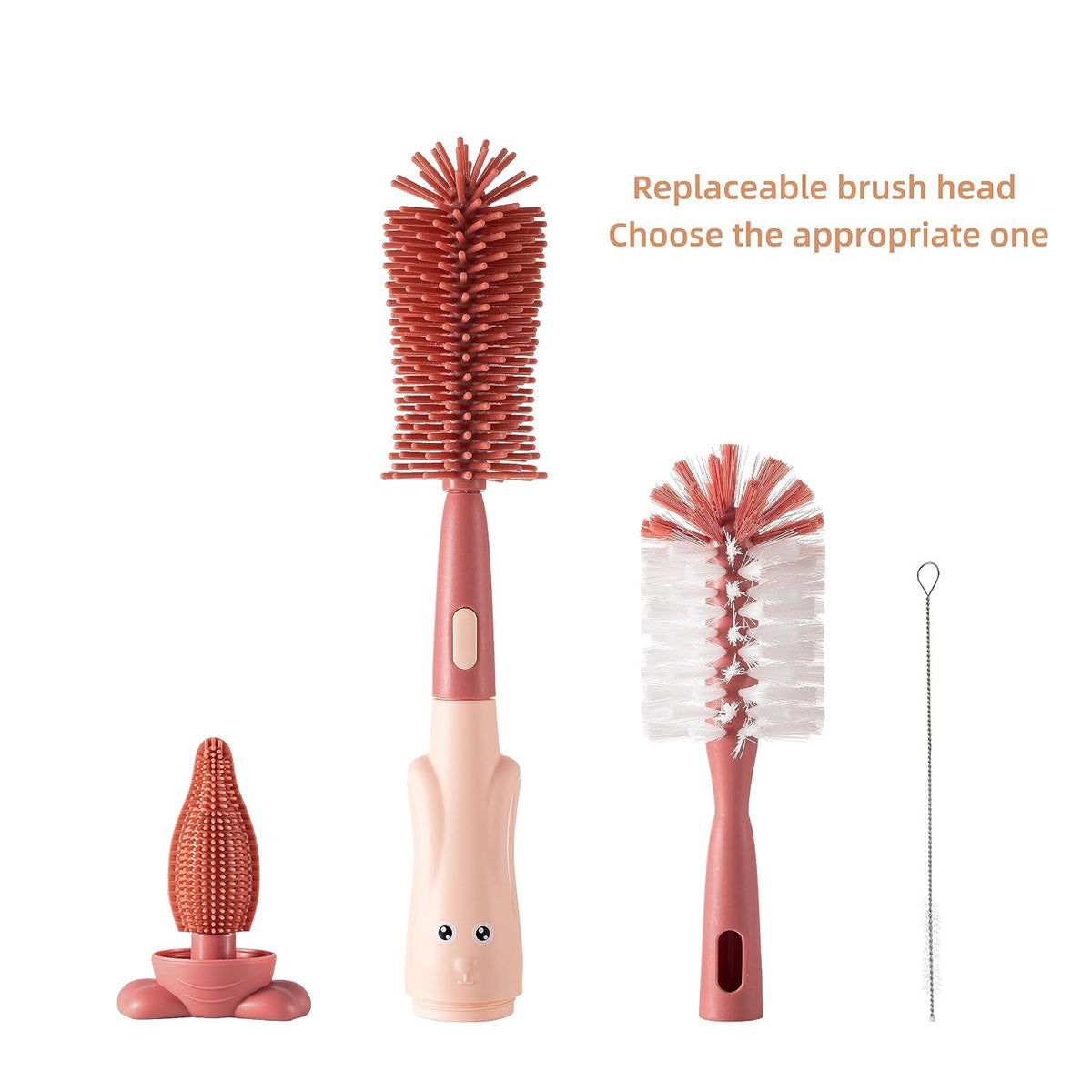Silicone Baby Bottle Brush with Stand, Water Bottle Brush Cleaner Set