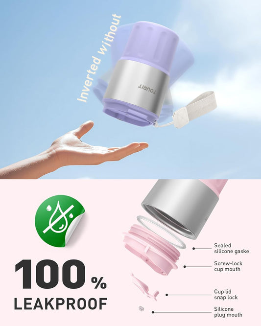 16 oz Travel Coffee Mug Spill-Proof, Insulated Stainless Steel Coffee Mug with Lid & Silicone Sea, Double Wall Vacuum Travel Coffee Tumblers, Cup Holder Friendly Reusable Thermos-Pink
