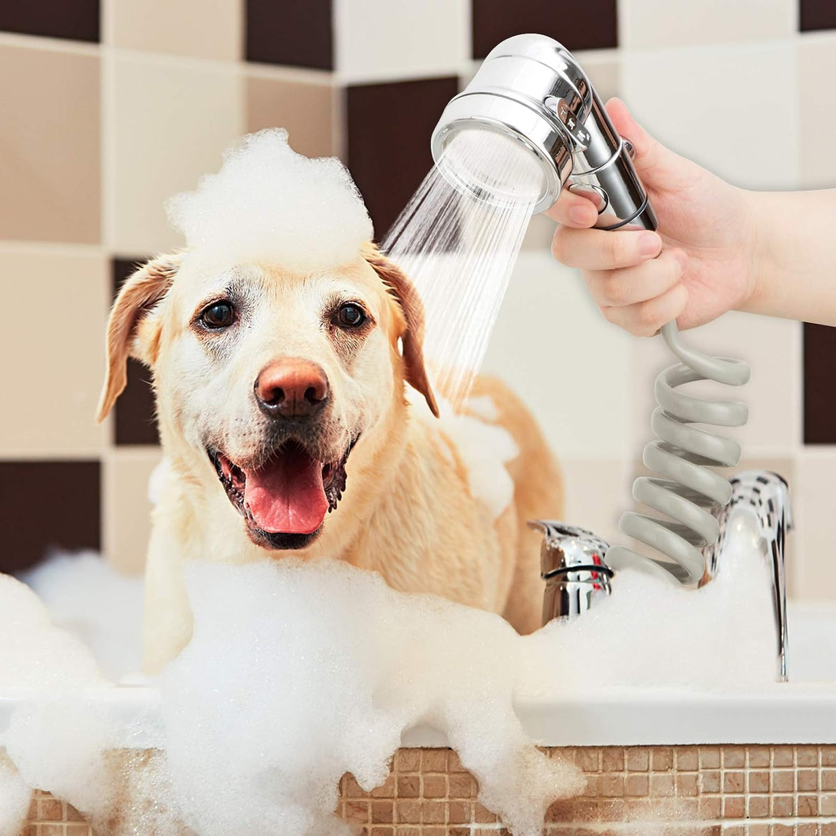 Sink Faucet Sprayer Attachment Hair Pet Rinser Showerhead with Stop Water-saving Function