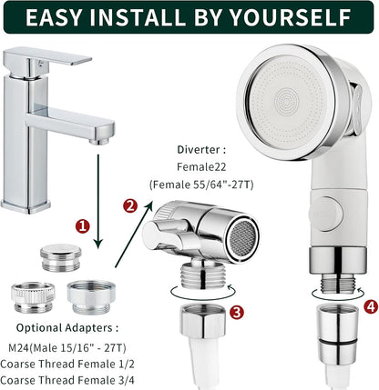 Sink Faucet Sprayer Attachment Hair Pet Rinser Showerhead with Stop Water-saving Function