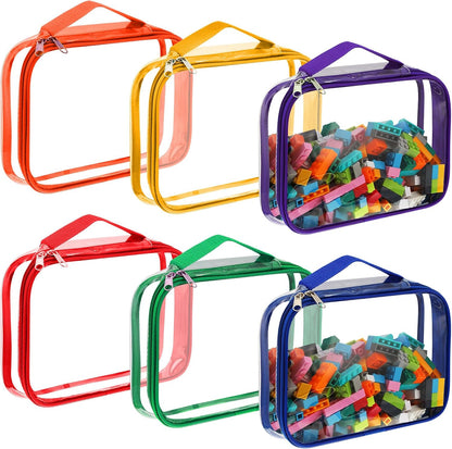 6 Packs Toy Storage Bags with Zipper,Large,Bright Color