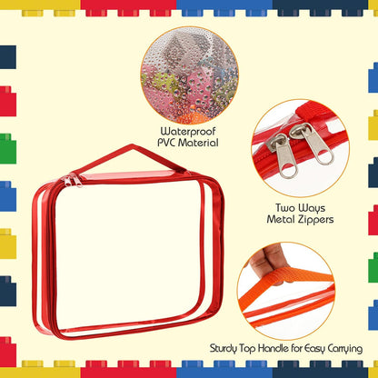 6 Packs Toy Storage Bags with Zipper,Large,Bright Color