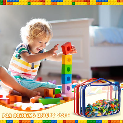 6 Packs Toy Storage Bags with Zipper,Large,Bright Color