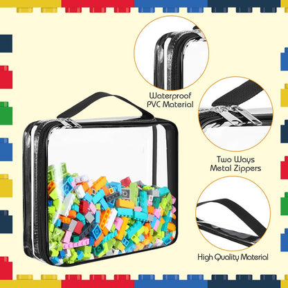 6 Packs Toy Storage Bags with Zipper,Large,Bright Color