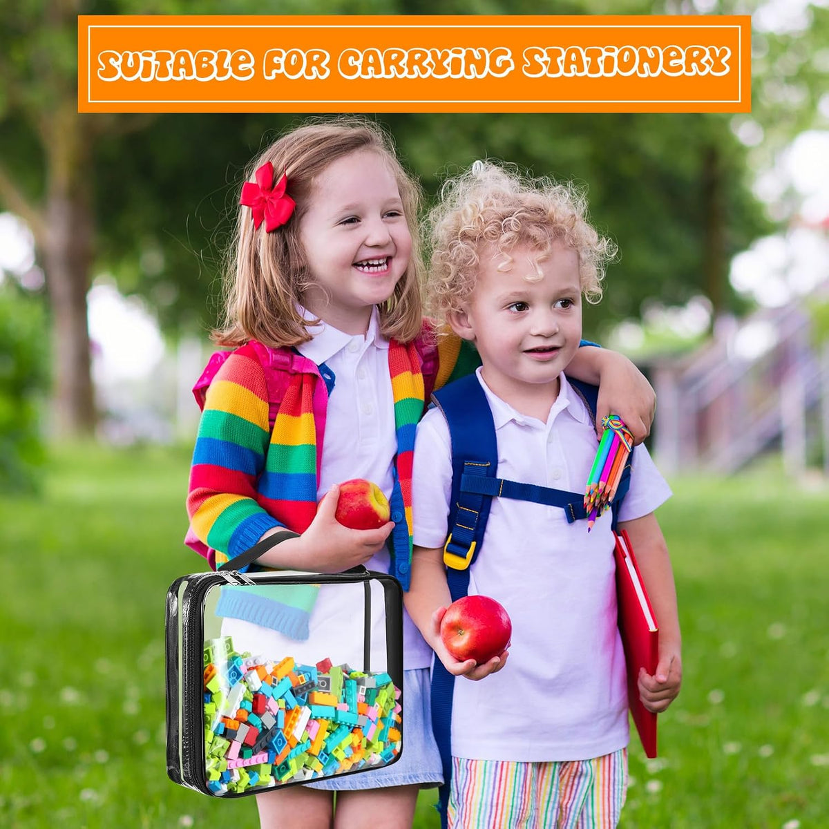 6 Packs Toy Storage Bags with Zipper,Large,Bright Color