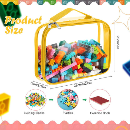 6 Packs Toy Storage Bags with Zipper,Large,Bright Color