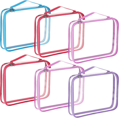 6 Packs Toy Storage Bags with Zipper,Large,Bright Color