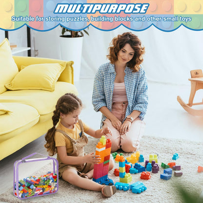 6 Packs Toy Storage Bags with Zipper,Large,Bright Color
