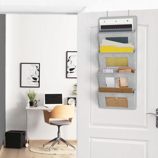 Over the Door Hanging Wall File Organizer, Clear Window