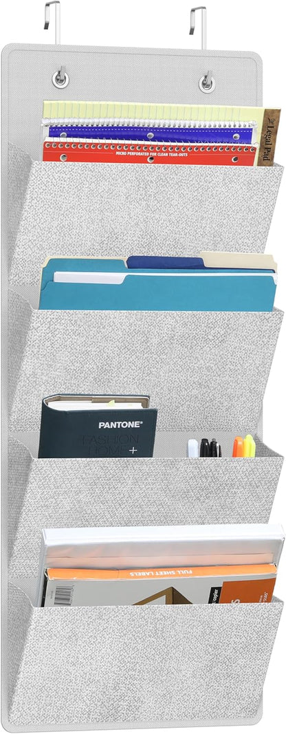 Over the Door Hanging Wall File Organizer, Clear Window