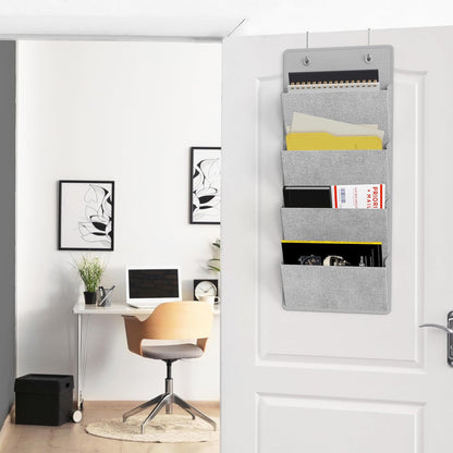Over the Door Hanging Wall File Organizer, Clear Window