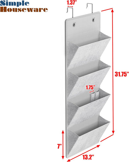 Over the Door Hanging Wall File Organizer, Clear Window