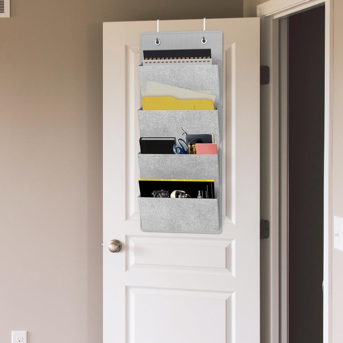 Over the Door Hanging Wall File Organizer, Clear Window