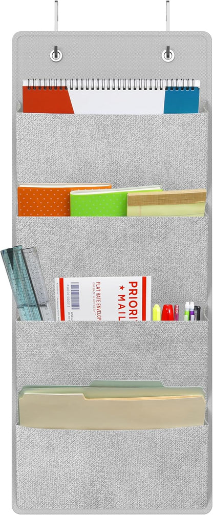 Over the Door Hanging Wall File Organizer, Clear Window