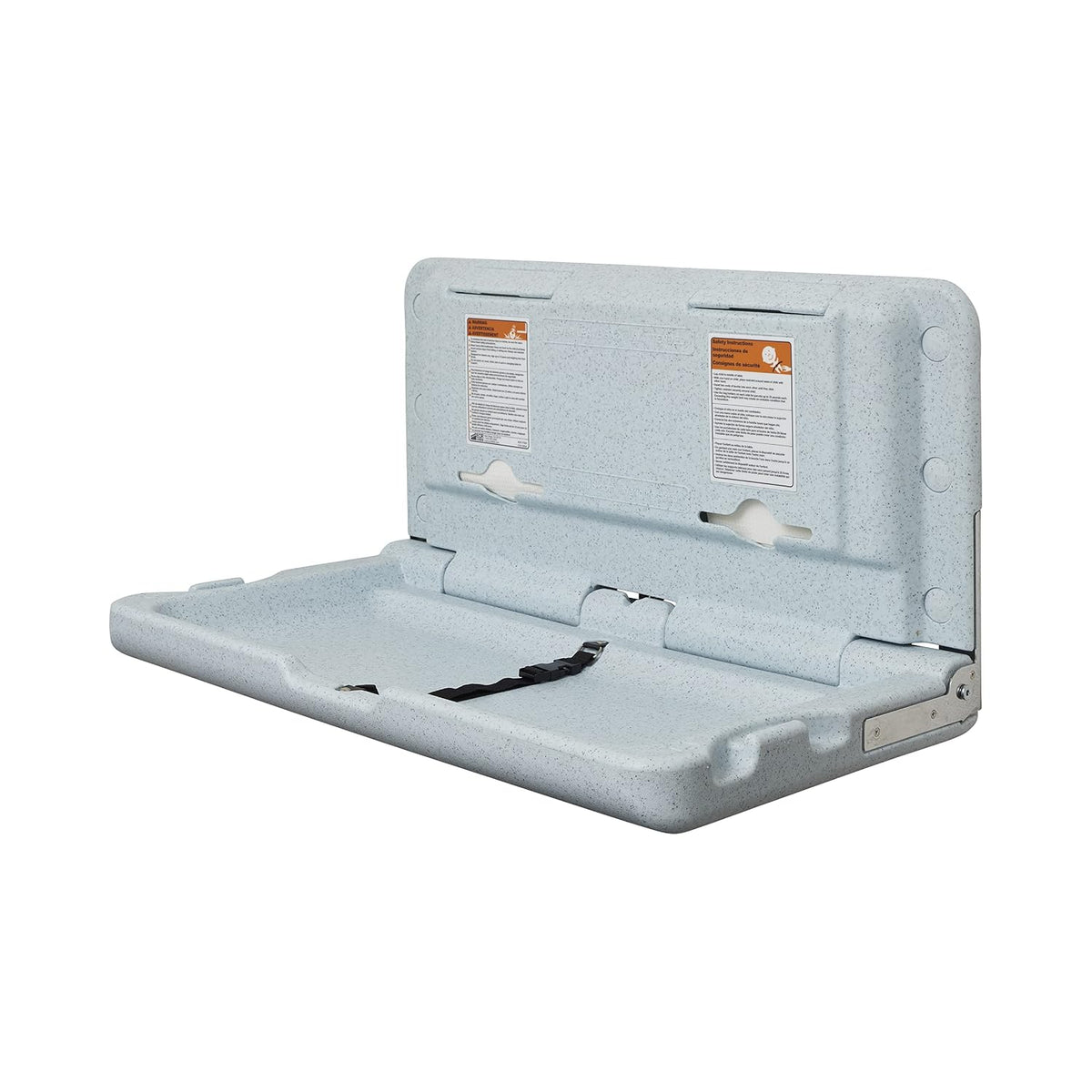 Horizontal Wall-Mounted Baby Changing Station, Grey Speckled