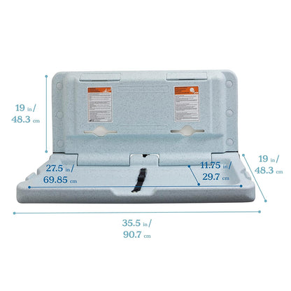 Horizontal Wall-Mounted Baby Changing Station, Grey Speckled
