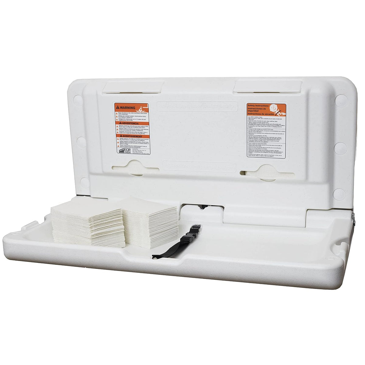 Horizontal Wall-Mounted Baby Changing Station, Grey Speckled