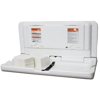 Horizontal Wall-Mounted Baby Changing Station, Grey Speckled