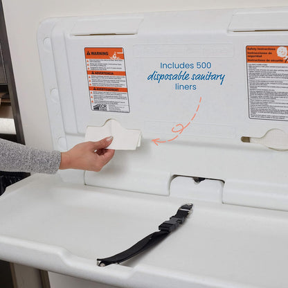 Horizontal Wall-Mounted Baby Changing Station, Grey Speckled