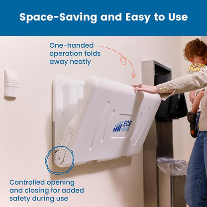 Horizontal Wall-Mounted Baby Changing Station, Grey Speckled