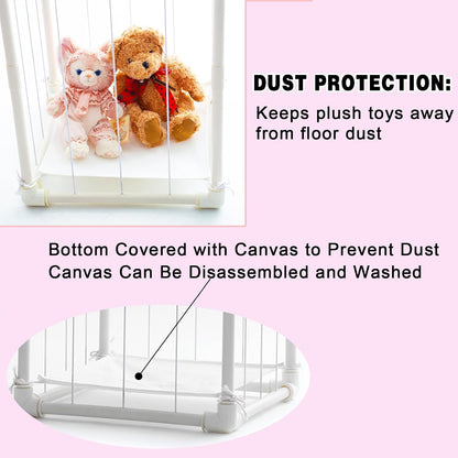 Stuffed Animal Storage Pre-Threaded Bungee Push-Lock Toolless Toy Organizer