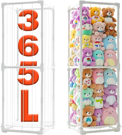 Stuffed Animal Storage Pre-Threaded Bungee Push-Lock Toolless Toy Organizer